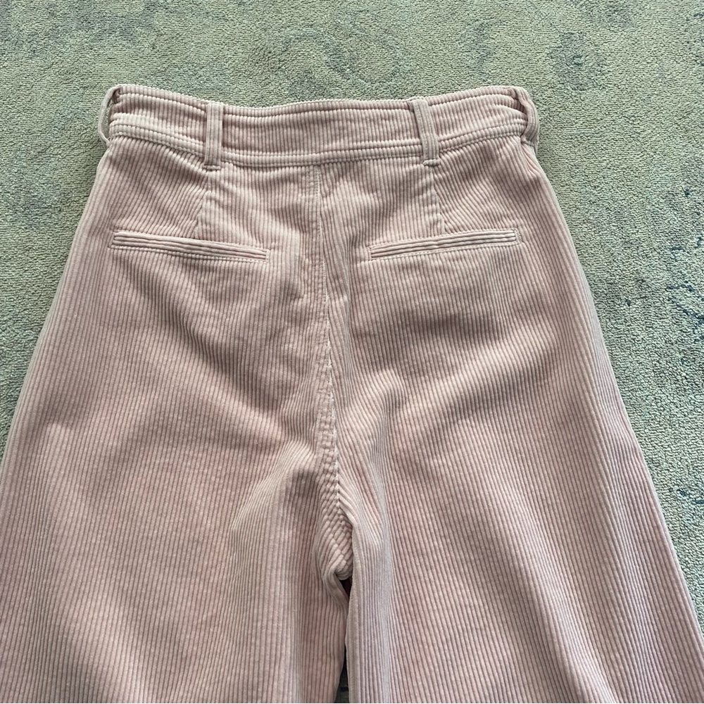 Sezane Corduroy Trouser FR 36 US 4 Light Pink Patch Pockets 100% Cotton Petite - Picture 4 of 13